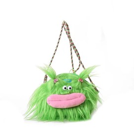 Ugly Cute Plush Doll Bag Crossbody Bag, Funny Cartoon Furry Shoulder Bag, Cute Fur Monster Doll Crossbody Bag for Girls, Green