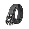 ARIMIA Fashion Mens Real Leather Ratchet Belt Black Adjustable Length