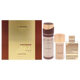 Al Haramain Amber Oud - Gold Edition Extreme for Unisex - 3 Pc Gift Set 2.5oz Extrait De Parfum Spray, 1oz Extrait De Parfum Spray, 6.6oz Body Spray