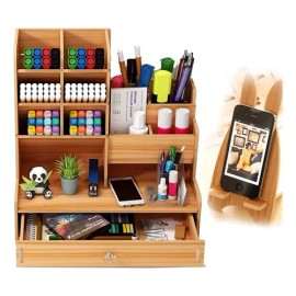 Organizador De Escritorio Madera Oficina Con Cajonera                                                                                                 
