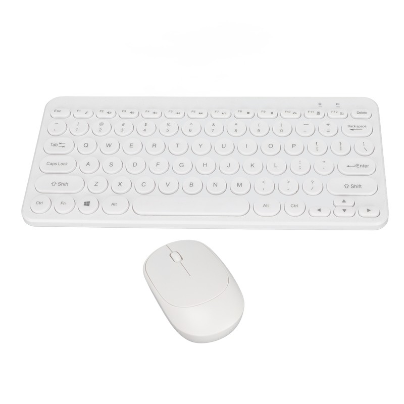 Keyboard Mouse Combo 2.4G Wireless Round Keycaps Ergonomic Design Silent