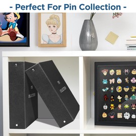 Pin Collection Book, Pin Boards for Enamel Pin Display, 280 Pin Capacity, Display and Trade Your Pins, Pin Trading Book, Black