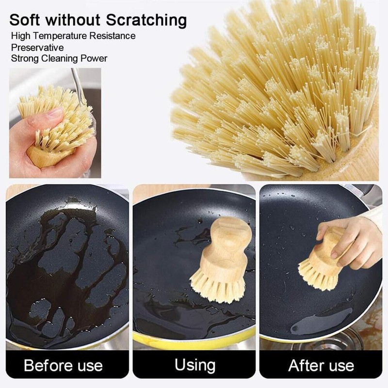 NOELAMOUR Kitchen Brush Scrubber 2pcs Sisal Brush Pot Brush Pan