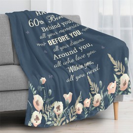 60th Birthday Gifts For Women, 1964 Birthday Gifts Blanket 50"X60", 60th Birthday Decorations for Women, 60th Birthday Gift Ideas, Happy 60th Birthday Gifts for Women Gifts for Women Turning 60 throw