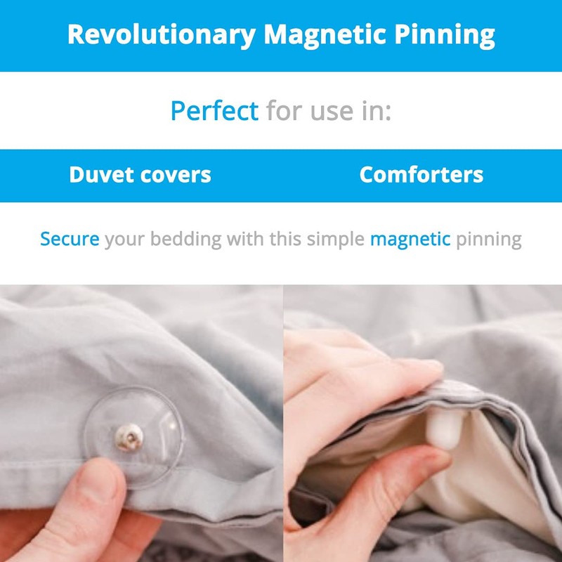 Pinion Pins Clear Magnetic Duvet Clips with Magnetic Key for