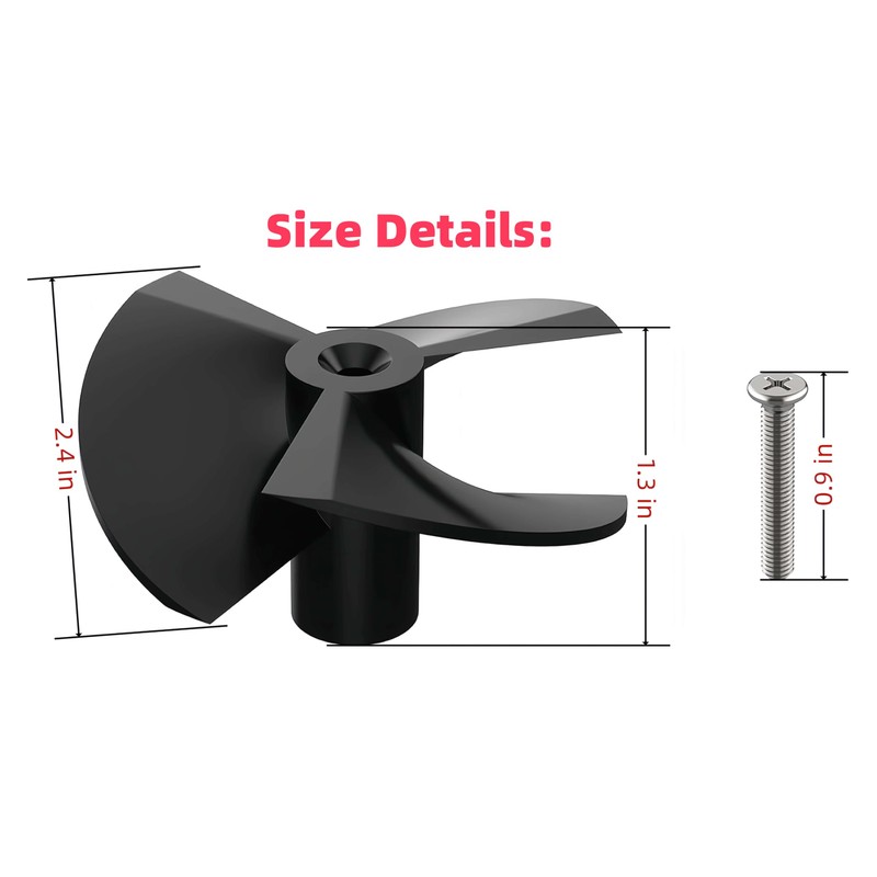 Viefow 9995266-R1（Black） Impeller with Screw Replacement for Premier/M200/M400/M500/CC/DX6 Robotic Pool