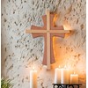 Kaltner Präsente Geschenkidee - Wandkreuz Echtes Holz Buche Kreuz Kruzifix