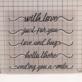 Arbuya Words Sentiment Clear Stamps for Card Making or Journaling with Love just for You Greeting Words Phrase Rubber Stamps for Scrapbooking Journals Paper Crafts Decoration