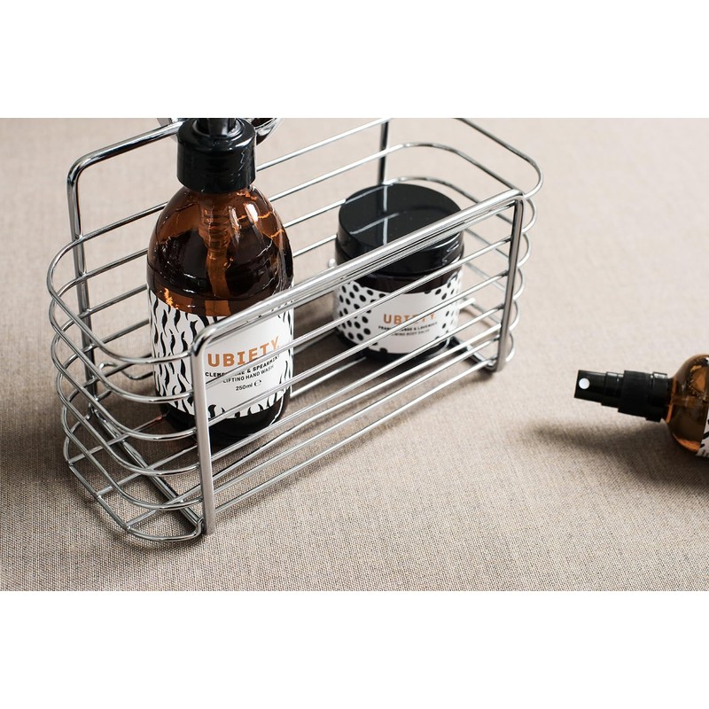 BlissHome Lock 'n Roll Suction Cup Rectangular Basket: No-Drill, Rust-Resistant