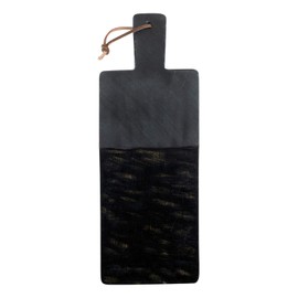 Santa Barbara Design Studio Table Sugar Rectangular Marble and Mango Wood Serving Board, Medium, Black