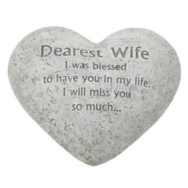 Dearest Wife Memorial Heart Shaped Graveside Ornament