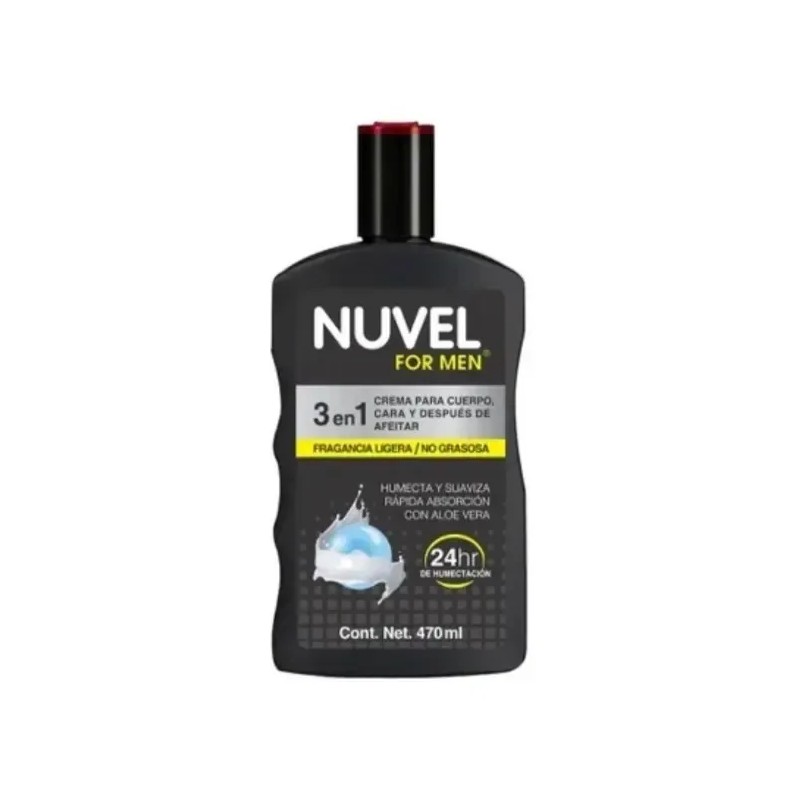 Nuvel For Men Crema Corporal Humectante con Aloe para Hombre