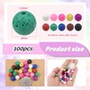 TOAOB 100pcs Colorful Natural Lava Beads Stone Chakra Beads Bulk