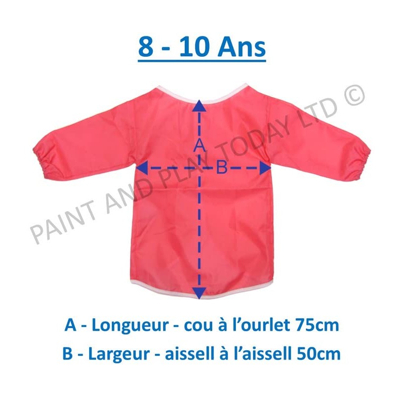 Childrens Kids Waterproof Play Apron - Age 8-10 Years -