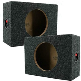2X Audiotek CA-65CB 6.5- Inch Vented Speaker Box Enclosure Carpet Texture Terminal Cup High Quality Product for Great Audio Medium-Density Fibreboard Sturdy Construction -Pair