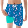 Swim Trunks for Boy Hawaiian Pink Flamingo Board Shorts Youth