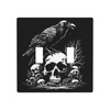 Gothic Light Switch Cover Skull & Raven Design 2 Gang