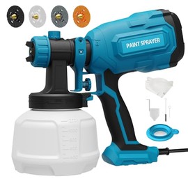 Paint Sprayer, 700W HVLP Spray Gun with 4 Brass Nozzles & 3 Patterns, Paint Gun with Adjustable Spray Width, Paint Sprayers for Home Furniture, Cabinets, DIY Works, Door, Garden Chairs etc