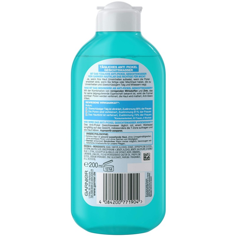 Garnier Hautklar Daily Anti-Pimple Facial Toner, 200 ml