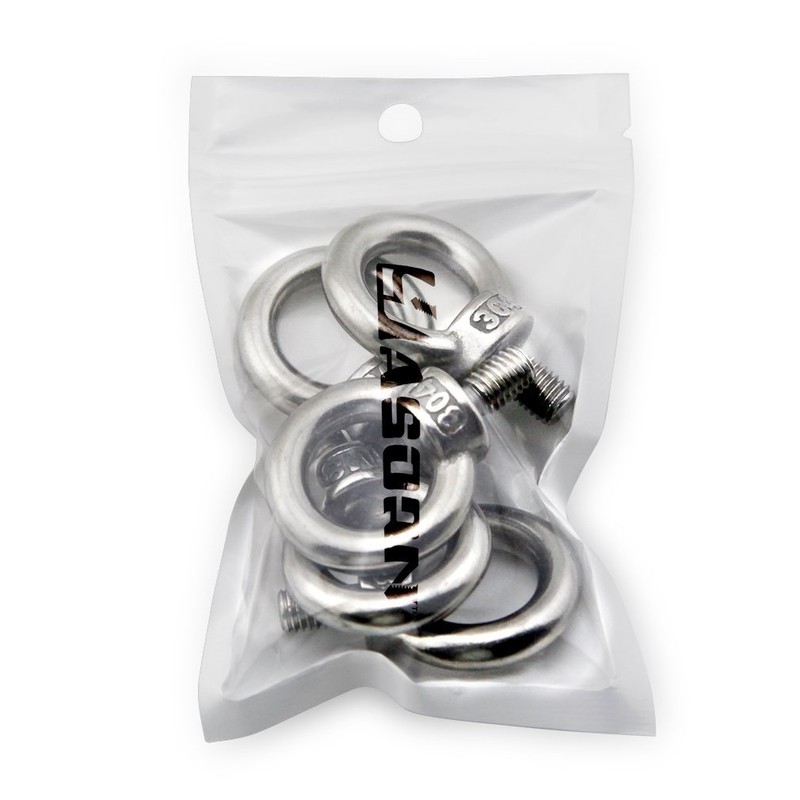 Yasorn 5pcs M8/0.32" Lifting Ring Eye Bolt Stainless Steel Screw
