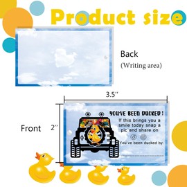 Duck Tags, You've Been Ducked, DucksTags, Duck Ducking Game Card Tags for Ducking, 50Pack 3.5 x 2inches Card Size, 50 Rubber Bands(Blue)