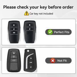 ZVRSUA Car Key Case with Diamond Keychain - Compatible with Toyota RAV4 Land Cruiser 200 Yaris 4 GR Aygo X 86 Cross Auris Vios Prius Camry Corolla,Smart Key,2/3/ Buttons (Silver)