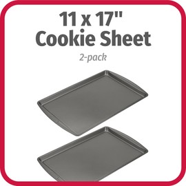 GoodCook AirPerfect Non-Stick 17” X 11" Cookie Sheet Set , Homemade, Frozen & Leftover Slices, Set of 2