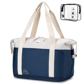 SPAHER Travel Duffle Bag Expandable Cabin Bag 40x30x25 Eurowings Wizzair Vueling Tui Airways Carry-on Hand Luggage Small Under-seat Cabin Bag Waterproof Lightweight Holdall Suitcase Handbag Navy Blue