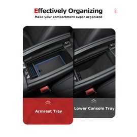 ASZSK Storage compartment in the centre console for Mercedes A-Class W177 V177 B-Class W247 GLA H247 CLA C118 2019-2023 2024, shelf in the armrest, with non-slip base padding, perfect storage space