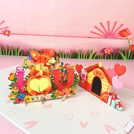 4BO Funny Pop Up Mother's Day Cards, Cute Corgi Birthday Cards for Women, Mom, Mother, Wife,Grandma, Dog Pop Up Card, I Love You Card, Sweet Dog House; Gifts for Dog Lover, Kid, Gifts for Dog Lover