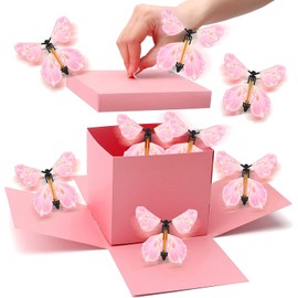 Butterfly Explosion Surprise Box Explosion Gift Box Flying Butterflies Surprise Box DIY Gift Packaging Surprise Box for Valentine's Day Birthday Christmas Mother's Day