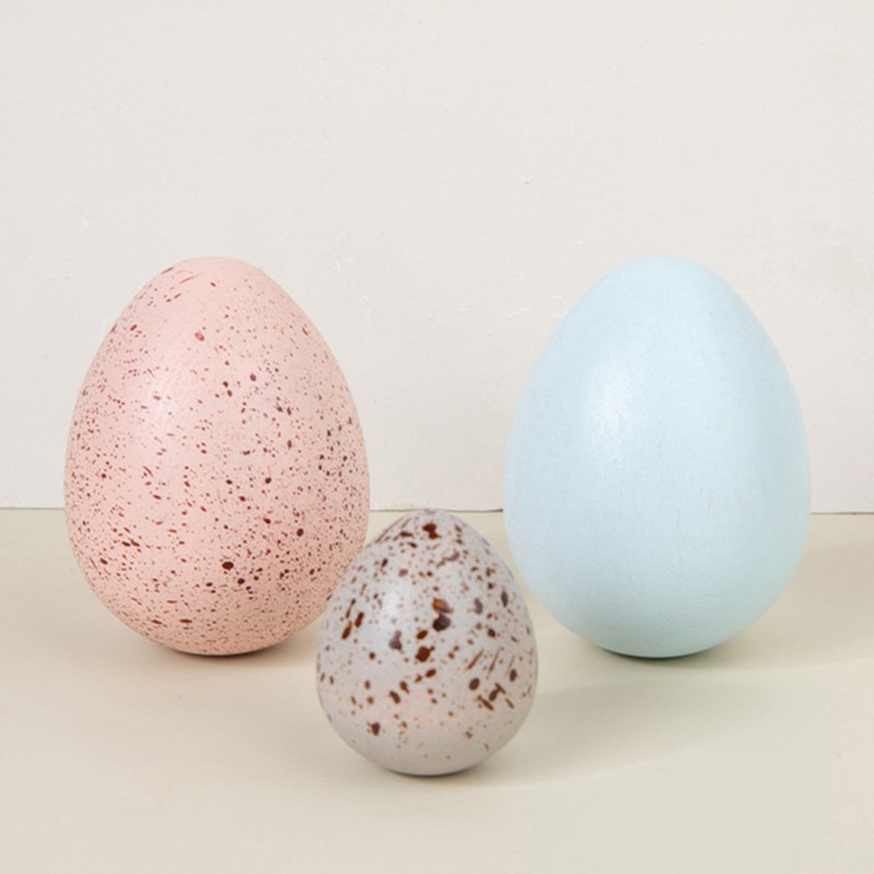 12PCS Portable Wood Simulation Eggs DIY Easter Egg for Home