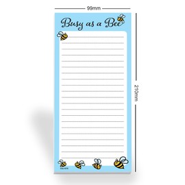 Close to the Bone Notepad - Planner Pad - Grocery List Pad - Meal Planning Pad - Daily To do List Pad - Shopping List Pad Size (210 x 99mm) 52 Pages - Busy as a Bee #1575,Yellow Black Blue