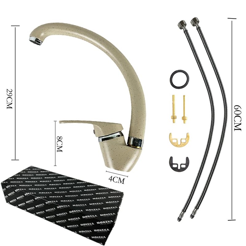 MOKEKA Kitchen Sink Mixer Tap High Tube Single Lever Mixer