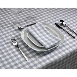 LAN&LAN - Rectangular Check Tablecloth, Tablecloth for Indoor and Outdoor Dining Camping Sand Picnic with Various Sizes and Models to Choose From (Grey, 140 x 250)