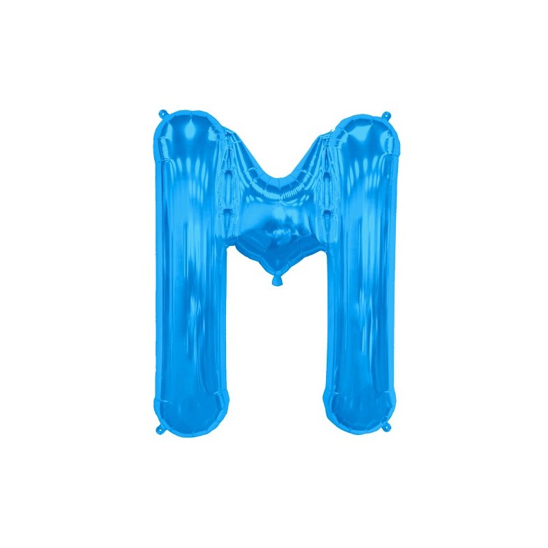 Letter M - Blue Helium Foil Balloon - 34 inch