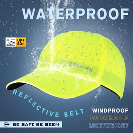 TOPEX XL/XXL Waterproof Baseball Cap Men Running Cap Women Summer Cap Sun Hat Baseball Cap Sports Golf Tennis Cap Running Cap UV Protection, tx94580_Luminous Green, XL - XXL