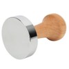 57.5mm Stainless Steel Base Coffee Powder Tamper with Wooden Handle