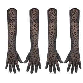 Thoquene 2 Pairs of Lace Gloves Black Lace Gloves Black, black