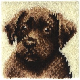 Wonderart 4696 12-Inch by 12-Inch Latch-Hook Kit, Chocolate Dog