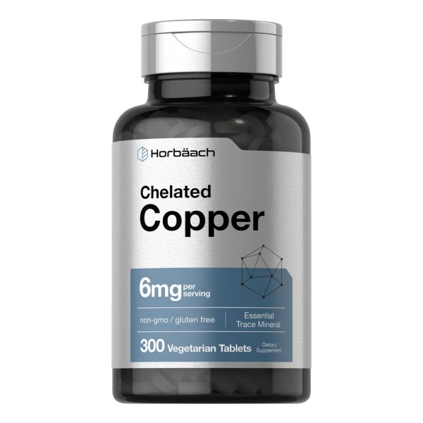 Suplemento de cobre quelado Horbäach 6 mg 300 comprimidos