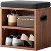 Small Shoe Bench for Entryway Shoe Bench with Cushion Shoe