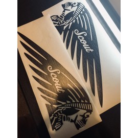 Unbranded Indian Scout Skull Motorcycle Gas Tank Decals 2PC Set New Handcrafted OEM Rare