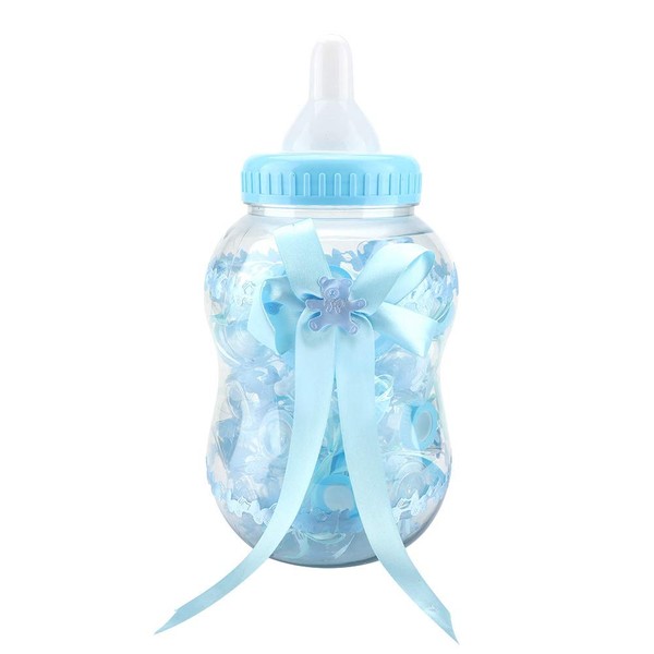 Bonbonnières pour Baby Shower, 30pcs Mignon Biberon Forme Infantile Bouteilles De Bonbons pour Événement Baptême Parti Décoration(Bleu)