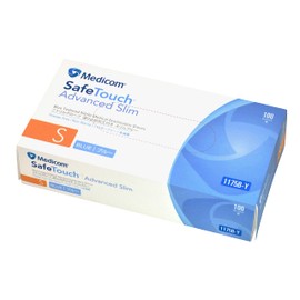 A.R.メディコム セーフタッチ ニトリルグローブ パウダーフリー S スリムブルー 100枚入