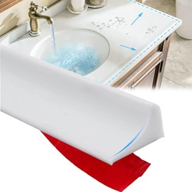 Nricrlus Sink Water Barrier, Sink Gap Guard, Shower Barrier, Bathroom Water Retention Strip, Foldable, 200cm Rubber, Wet & Dry Separation, Cuttable, Easy Installation, Sink for Bathroom and Kitchen