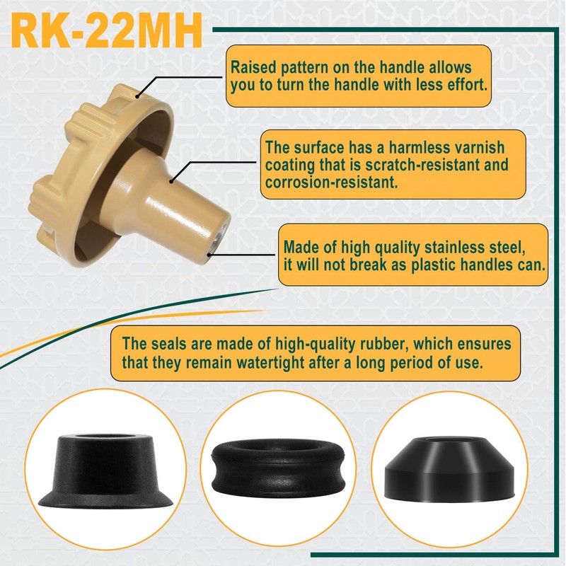 Bedalio RK-22MH Outside Faucet Repair Kit Metal Handle Compatible with