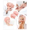 LOZTBUE Pack of 2 Pink Waterproof Shower Cap, Reusable Shower
