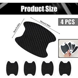4 Pegatinas de Manija de Puerta 3D Protectores de Arañazos de Fibra de Carbono para Vehículo