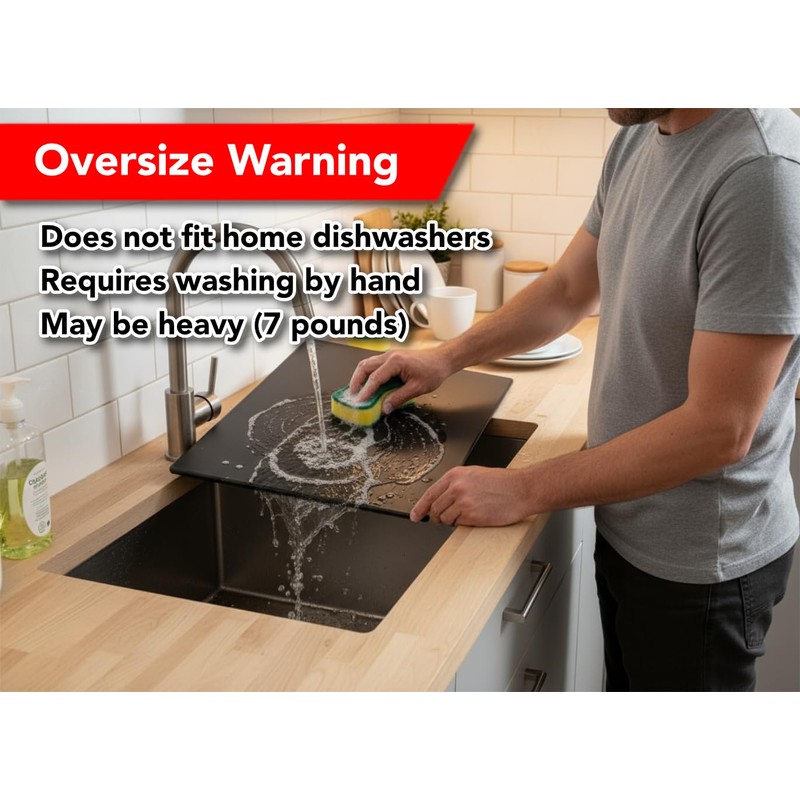 Thirteen Chefs Extra Large 24 x 18 Black Cutting Board,